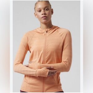 ATHLETA Pacifica Illume Womens Size Medium UPF Relaxed Full Zip Hoodie Peach